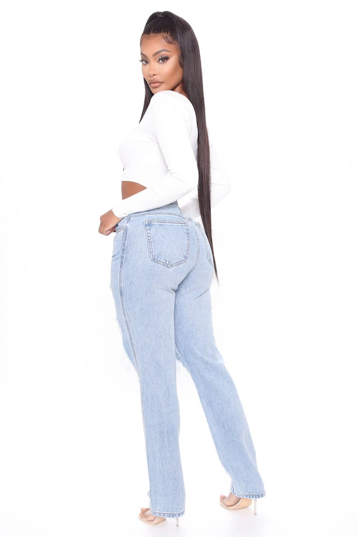 Fashion Nova Feed My Ego Slouch Fit Jeans - Light Blue Wash 3 Fashion Nova Feed My Ego Slouch Fit Jeans - Light Blue Wash