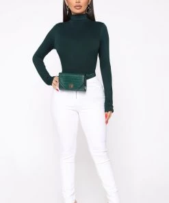 Fashion Nova Pamela Turtle Neck Long Sleeve Top - Dark Teal Teddies & Babydolls