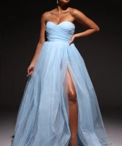 Fashion Nova Elle Tulle Gown - Blue