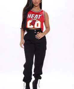 Fashion Nova NBA Basket Toss Miami Heat Jersey - Red Influencer Looks