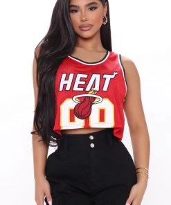 Fashion Nova NBA Basket Toss Miami Heat Jersey - Red Influencer Looks