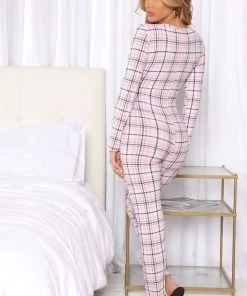 Fashion Nob Cozy Nap Time PJ Jumpsuit Onesie - Pink/combo