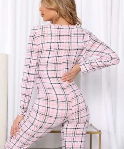 Fashion Nob Cozy Nap Time PJ Jumpsuit Onesie - Pink/combo