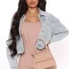 Fashion Nova Teddies & Babydolls Never Enough Crossbody Bag - Nude