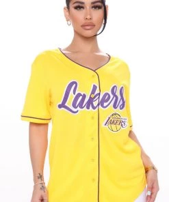 Fashion Nova NBA Biggest Fan Lakers Jersey - Yellow