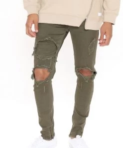Mysite New Today Point Of View Skinny Jeans - Olive