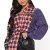 Fashion Nova I Already Know Flannel Tunic - Pink/combo