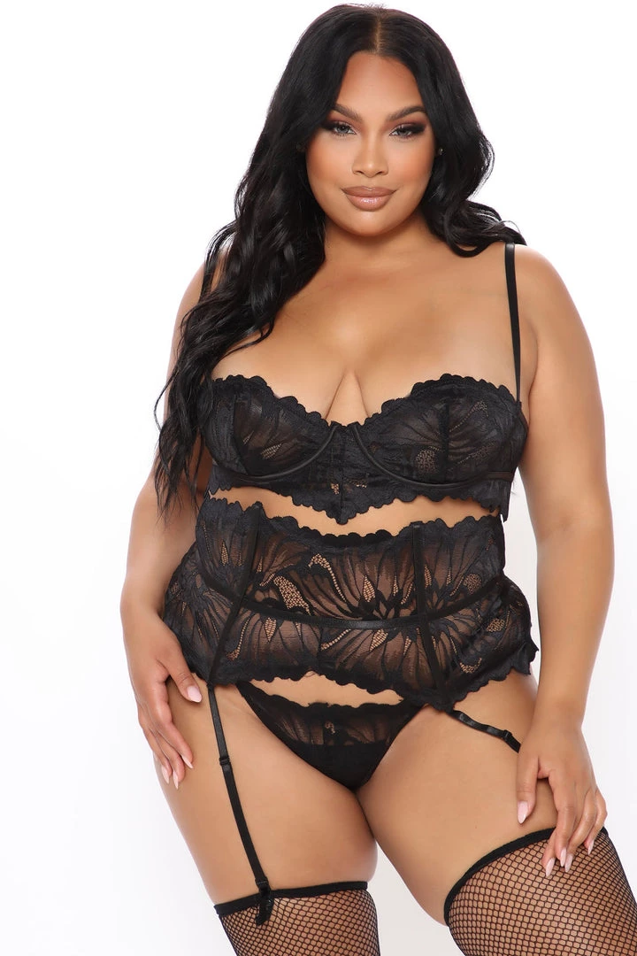 Fashion Nob Never Ending Love Lace Garter 3 Piece Set - Black 10 Fashion Nob Never Ending Love Lace Garter 3 Piece Set - Black