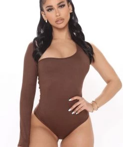 FashionNob Arms Around Me Bodysuit - Brown