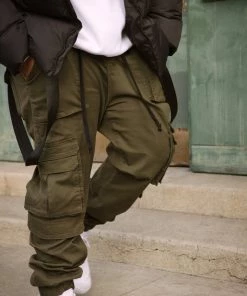 Mysite See The Poison Cargo Jogger - Olive New Today