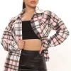 Fashion Nob The Way It Is Plaid Shacket - Nude/combo