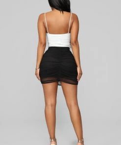Fashion Nova Teddies & Babydolls Really Meshed Up Skirt - Black
