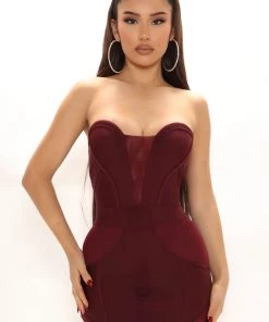 FashionNob New Today Call It Luck Bandage Mini Dress - Wine