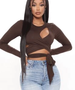 Fashion Nova New Today Focus On A Task Top - Brown