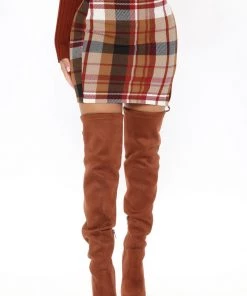 Fashion Nova Jahia Plaid Mini Skirt - Brown/combo