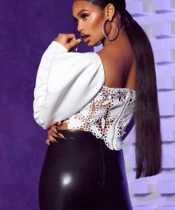 Fashion Nova Kynlee Puff Sleeve Top - White Teddies & Babydolls