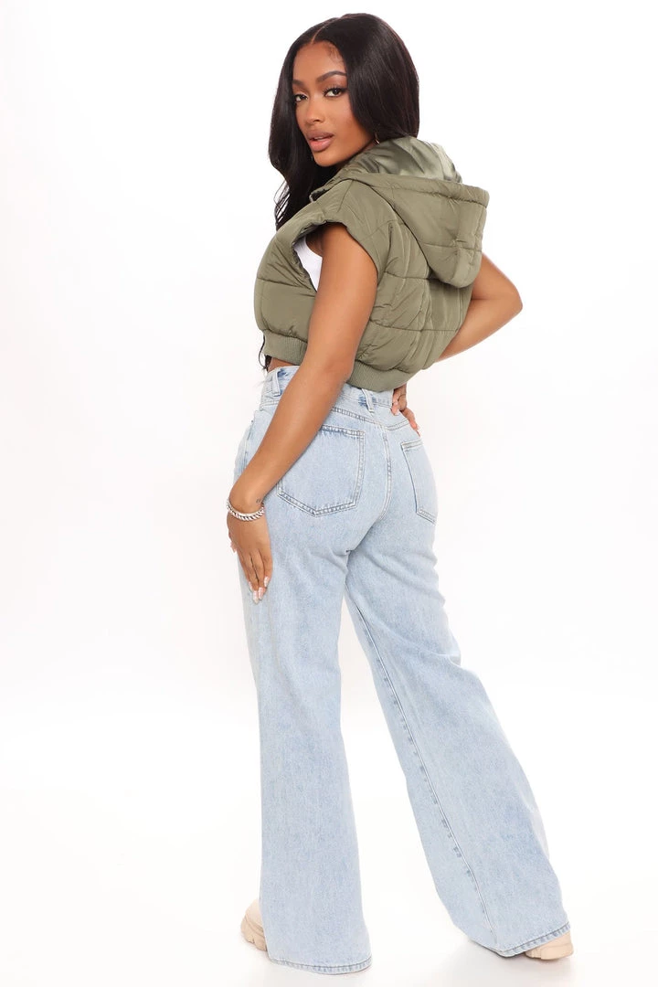 Fashion Nob Teddies & Babydolls Make Way Cropped Puffer Vest - Olive 4 Fashion Nob Teddies & Babydolls Make Way Cropped Puffer Vest - Olive