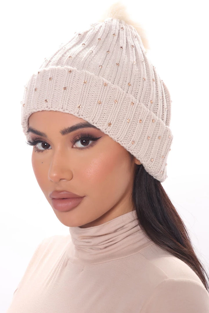 FashionNob A Little Sparkle Rhinestone Beanie - Nude 1 FashionNob A Little Sparkle Rhinestone Beanie - Nude