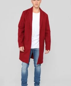 FashionNob Chadwick Car Coat - Burgundy Coming Soon