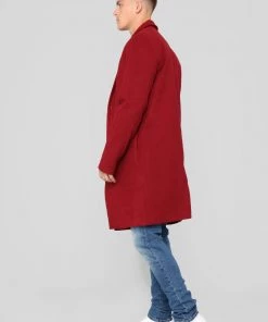 FashionNob Chadwick Car Coat - Burgundy Coming Soon