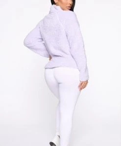 Fashion Nob New Today Fuzzy Feels Sherpa Jacket - Lavender