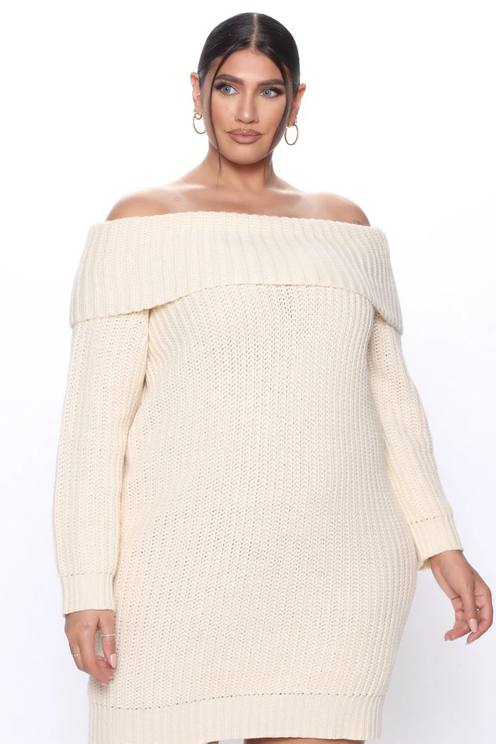 Fashion Nob Hidden Feelings Sweater Mini Dress - Sand DRESSES 8 Fashion Nob Hidden Feelings Sweater Mini Dress - Sand DRESSES