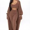 Fashion Nova Best Sellers Living In It 3 Piece Legging Set - Mocha