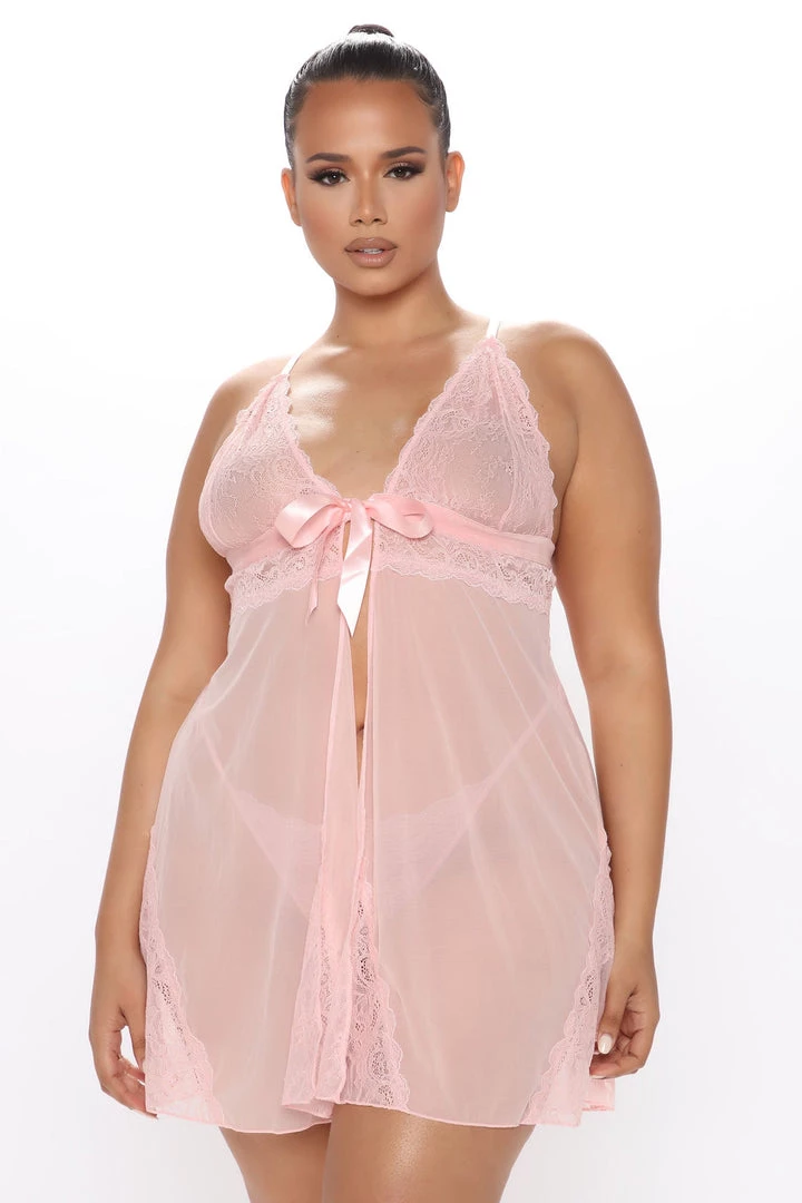 Fashion Nob Talk Sweet To Me Flutter Lace Babydoll Set - Rose Teddies & Babydolls 3 Fashion Nob Talk Sweet To Me Flutter Lace Babydoll Set - Rose Teddies & Babydolls
