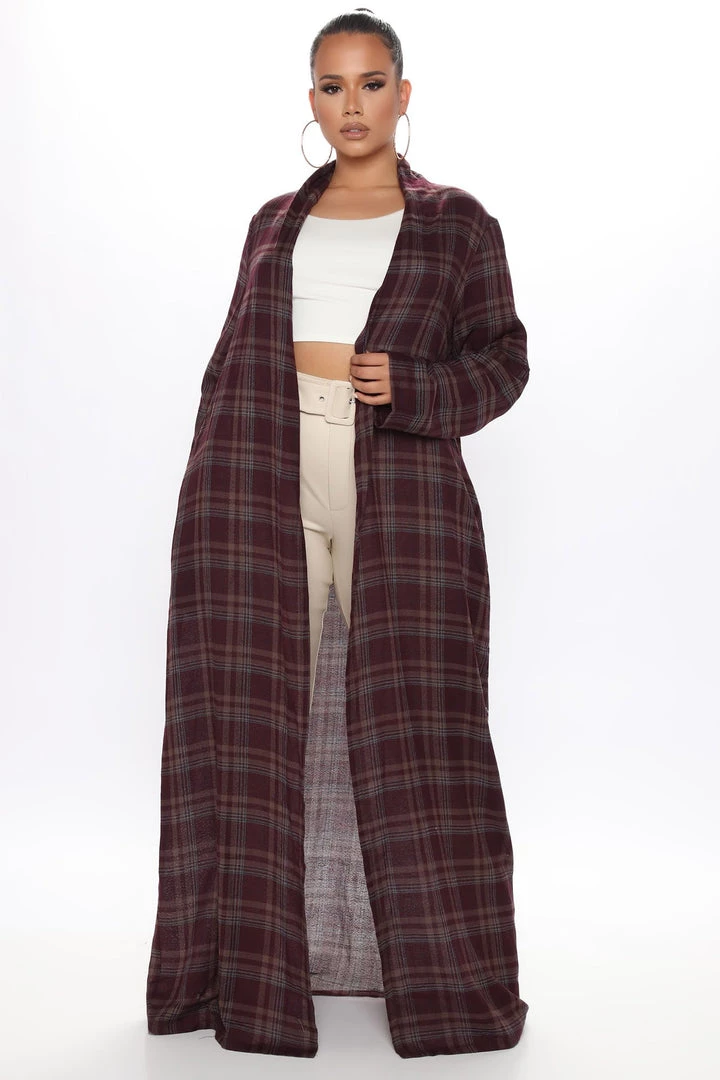 Fashion Nova Long Talks Oversized Plaid Shirt - Wine/combo Teddies & Babydolls 4 Fashion Nova Long Talks Oversized Plaid Shirt - Wine/combo Teddies & Babydolls