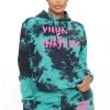 Fashion Nova Positive Vibin' Tie Dye Oversized Hoodie - Teal/combo Best Sellers
