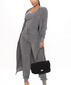Fashion Nova Journey Together 2 Pc Jumpsuit - Charcoal