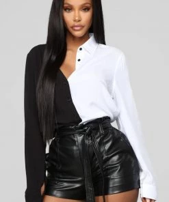 Fashion Nova Didn't Cha Know Shirt - Black/White Best Sellers