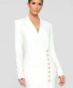 FashionNob Office Babe Boss Lady Blazer Dress - Off White 9 FashionNob Office Babe Boss Lady Blazer Dress - Off White