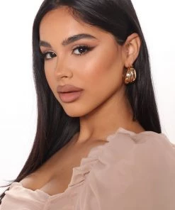 Fashion Nova Double Trouble Hoop Earrings - Gold