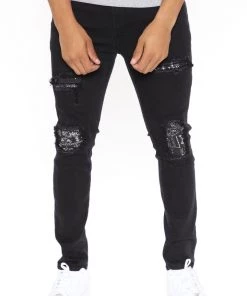 Fashion Nova Cormac Skinny Jean - Black