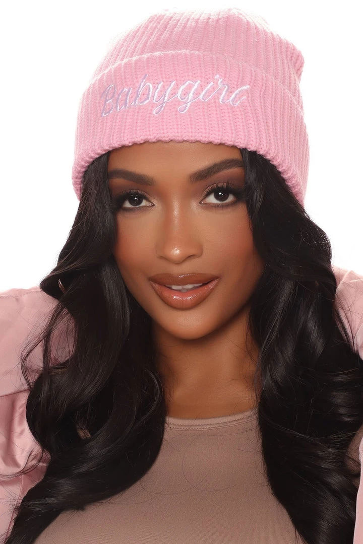 Fashion Nova Influencer Looks I'm Your Babygirl Beanie - Pink