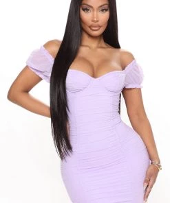 Mysite Morgan Mesh Mini Dress - Lavender New Today