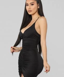 Fashion Nob Shanghai Ruched Dress - Black