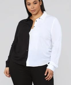 Fashion Nova Didn't Cha Know Shirt - Black/White Best Sellers