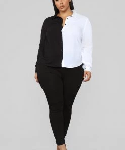 Fashion Nova Didn't Cha Know Shirt - Black/White Best Sellers