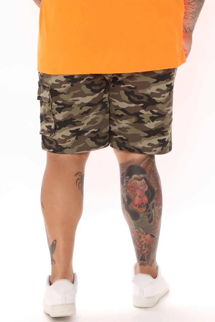 Mysite Draw Cord Cargo Chino Shorts - Camouflage New Today