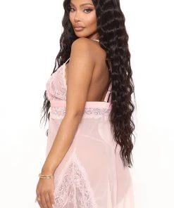 Fashion Nob Talk Sweet To Me Flutter Lace Babydoll Set - Rose Teddies & Babydolls