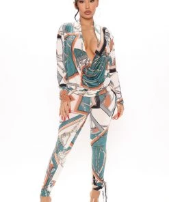 FashionNob All About Status Legging Set - Jade/Combo SETS