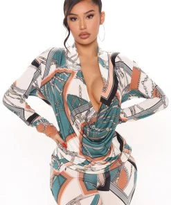 FashionNob All About Status Legging Set - Jade/Combo SETS