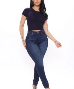 Mysite New Today Jaclyn Crop Top - Navy