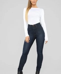 Fashion Nova Krystal Crew Neck Long Sleeve Top - White