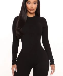 Fashion Nova Maribel Snatched Jumpsuit - Black