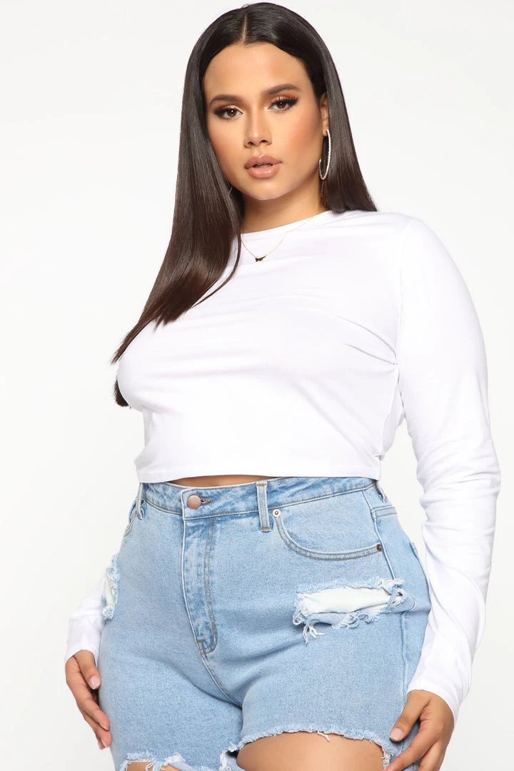 Fashion Nova Best Sellers Robin Long Sleeve Top - White