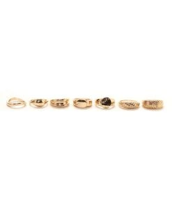 Fashion Nova Croissant Multi Ring Set - Gold