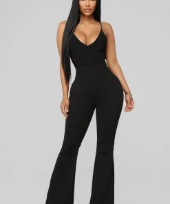 Fashion Nova Office Babe Flare Game Pants - Black